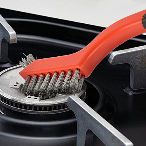Image of Wire Brush Set,6 Pack Stainless Steel Wire Brush Scratch Brushes Set with Curved Handle Grip for Deep Cleaning Welding Slag Rust and Dust