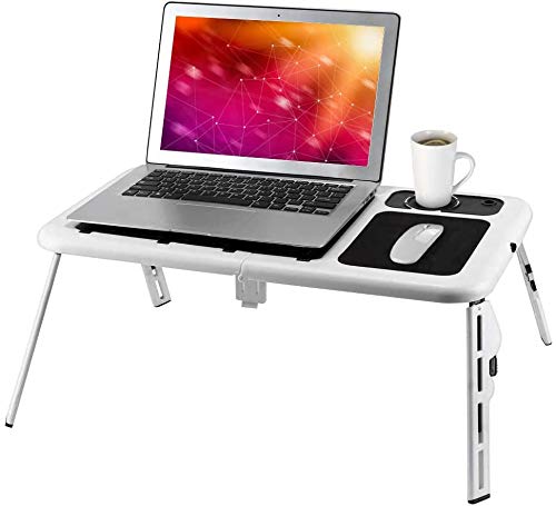 Mesa Ordenador Portátil con Ventiladores De Refrigeración USB Mesa para Computadora Portátil Soporte Ajustable para Computadora Portátil Bandeja para Soporte para Computadora Portátil