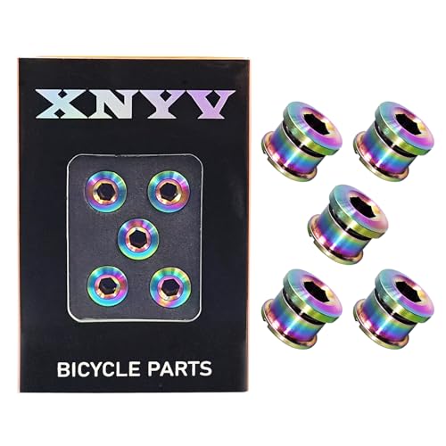 XNYV 5-Piece Chainring Bolt Colorful disc crankset nut Chainring Single disc Bolt Suitable for Road Bike Mountain Bike