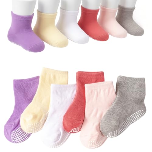 Image of MOMISY Baby Girl Boys children Non Slip Socks Toddlers Infant Warm Cotton Stretch Anti skid Socks-6 Pairs