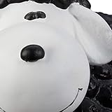 Relaxdays Gartenfigur Schaf, Tierfigur, frostsicher, wetterfest, handbemalte Gartendeko, innen & außen, Keramik, schwarz - 6