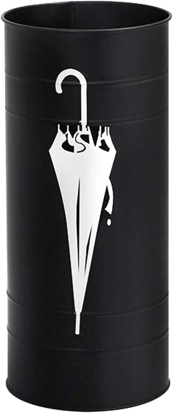 Porte-parapluie créatif en fer forgé noir au design cylindrique