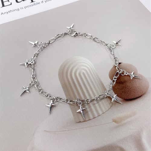 Pulsera minimalista con charm de estrella plateada ajustable miniatura 3