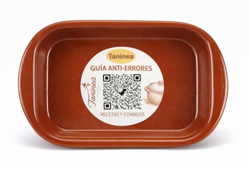 Fuente de Barro Refractario para Horno 40x26 cm (3 L) – Bandeja Rectangular con Asas, Cerámica Esmaltada Vitrificada para Asados, Lasaña y Canelones – Apta Microondas, Congelador y Lavavajillas