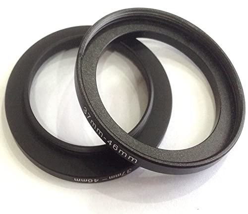 2x Metal 37-46mm Step Up Rings Screws Adapter D-SLR Digital Video Camera Lens Connect-ed Size 37mm To 46mm Filter Circle Diameters Holder Film Connector Focus-ing Photo-graphy Parts Accessories - Image 2