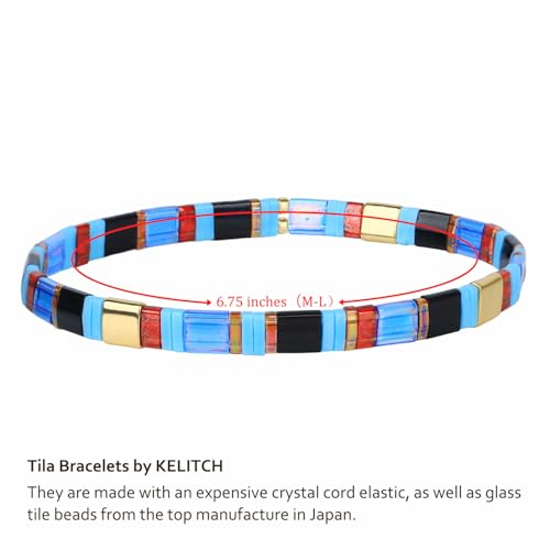 Image of KELITCH Women Tila Beads Stretch Bracelets Handmade Women Charm Strand Beaded Bracelets Summer Jewelry