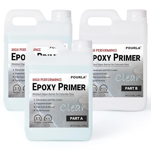 POURLA High-Performance Epoxy Primer for Concrete Flooring, 2:1 AB Mix