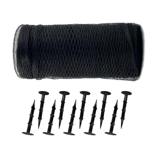 Koi Pond Netting Kit Black Heavy Duty Woven Fine Mesh Net Cover for Leaves - Protects Koi Fish from Blue Heron Birds Cats Predators UV Protection - Reusable & Stakes Included (2×5meters)