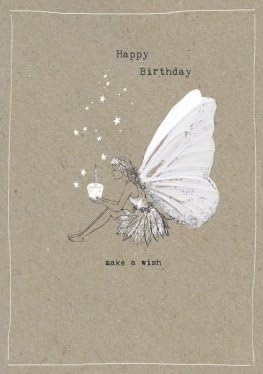 Hammond GowerGreetings Card (HG9032) Birthday - Fairy Birthday - From The White Ink Range - With A Jewel Finish.