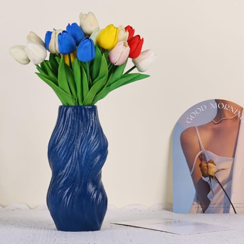 Vases bleus de salon en céramique pour centre de table - 6