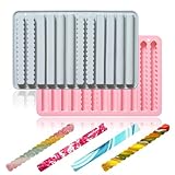 OURASHERO 2 Pack Chocolate Molds 12 Cavity Strip Silicone Small Size Non-Stick Pretzel Mold for Cheese, Gummy Bars, Crayons, Cupcake Decoration, Baby Finger Food Themed Party Props