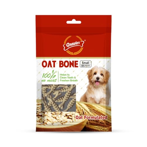 Image of Gnawlers Oat Bone Dog Treat for All Life Stages, Vegetable Flavor 225g (25 Pieces)