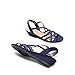 DREAM PAIRS Women's Strappy Wrapped Dressy Wedge Sandals Comfortable Low Heel Casual Summer Shoes,Size 10,Navy,DWUMWS2504