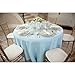 LTC LINENS Baby Blue Tablecloth 120 in Round for 60 Inch Circular Table - Washable, Wrinkle Resistant Polyester Fabric Cloth for Baby Shower, Wedding