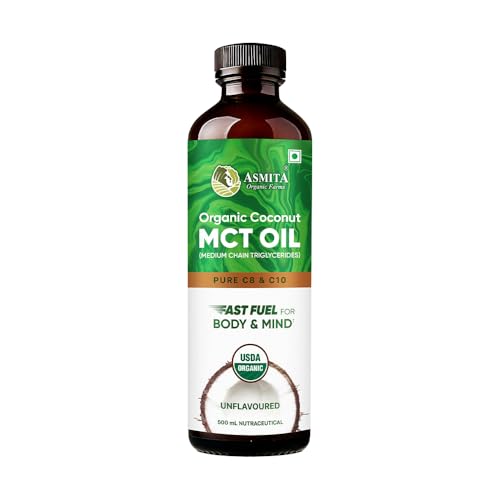 Image of MCT Oil 500ml | Pure C8 & C10 | Keto & Paleo Friendly | Organic | Sourced from Coconuts | Unflavored Oil that helps Supports Brain Function & Instant Energy | Pack of 1
