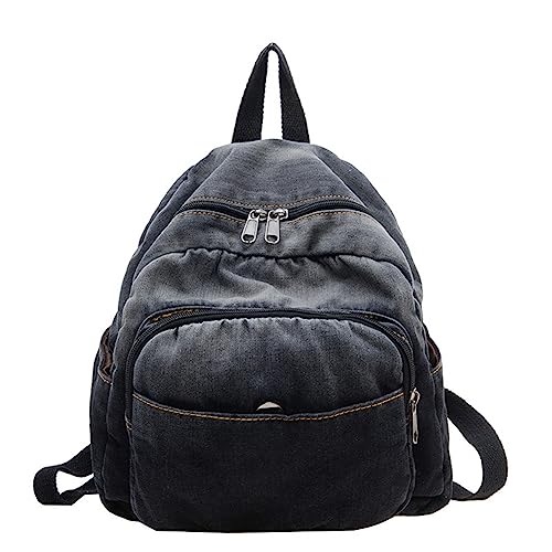Image of MaxxCloud Vintage Denim Laptop Backpack Casual Canvas Daypack Handbag Purse Lightweight Rucksack Shoulder Bag