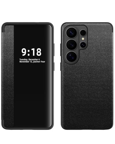 Housse Samsung S26 en similicuir noir étui de protection intégrale premium