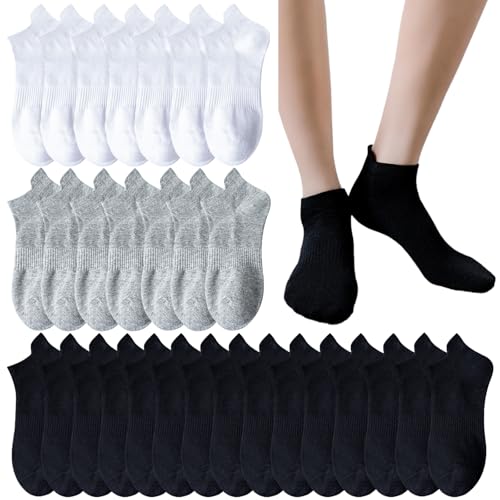 12 Pairs Athletic Ankle Socks for Women Breathable Low Cut Running Socks Cushioned Moisture Wicking for Sport Traveling