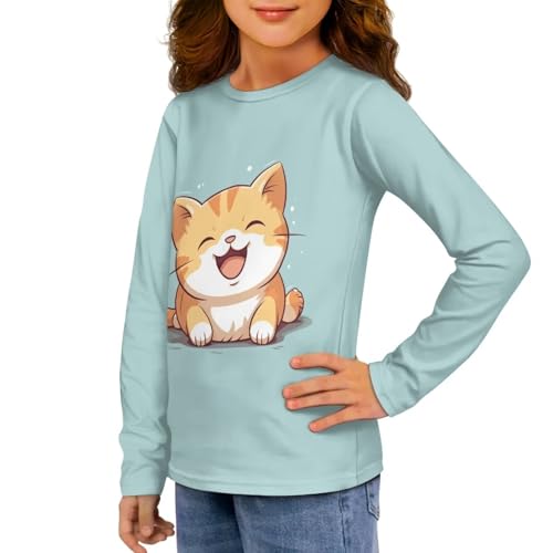 Image of Long Sleeve Shirts for Girls Casual Crewneck Tops Fall Winter Outfits for 3-16 Years Old