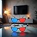 2Pcs Red and Blue 3D Glasses Universal TV Movie Dimensional Video Frame 3D Glasses DVD Game Glass 3D Style Glasses for 3D Movies Games, 3D Viewing Glasses,Light Simple Design 3D Glasses Accessories