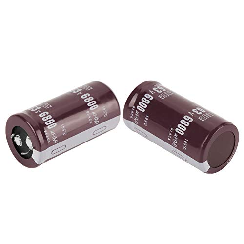 YWBL-WH Kit Di 2 Condensatori Elettrolitici 6800uF 63V - Alta Temperatura 105°C - Terminale A Scatto, Dimensioni 25x50mm - Per Progetti Elettronici Fai Da Te
