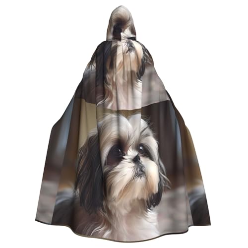 Manteau à capuche Shih Tzu imprimé chien pour adulte homme et femme