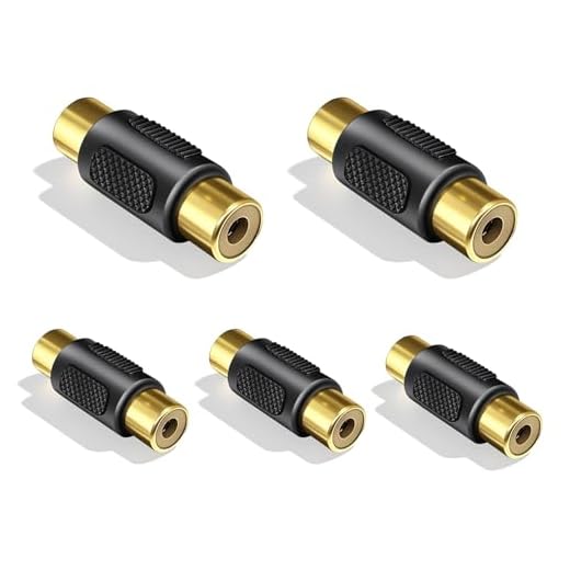 5Pack RCA Female to RCA Female Coupler –Gold-Plated Audio Connectors Compatible with Phono, Speaker, Audio Cable, Amplifier