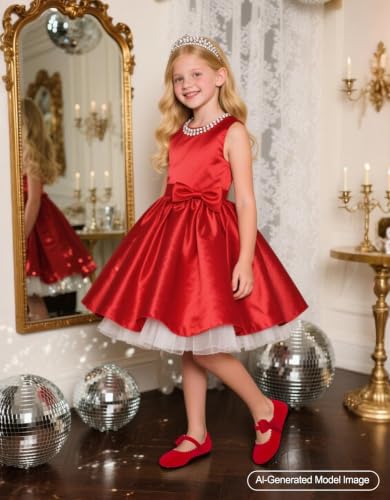 Image of PHIRAMIN Toddler Flower Girl Dress Shoes - Little Girl Mary Janes Flats Wedding