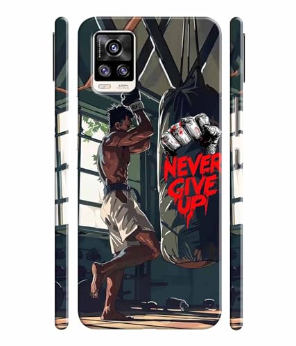 Image of Never Give Up Motivation Quotes Printed Hard Back Case Cover & Compatible for Vivo V20 2021 (Multicolor) - D1809