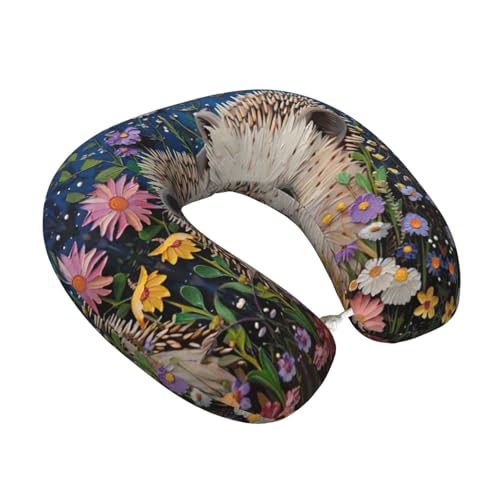 Almohada de viaje de espuma viscoelástica negra ajustable miniatura 2