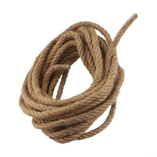CNANRNANC Cuerda de yute de 12 mm, cuerda de cáñamo natural, 10 metros, cuerda marrón para manualidades, embalaje, proyectos de bricolaje, jardín, decoración