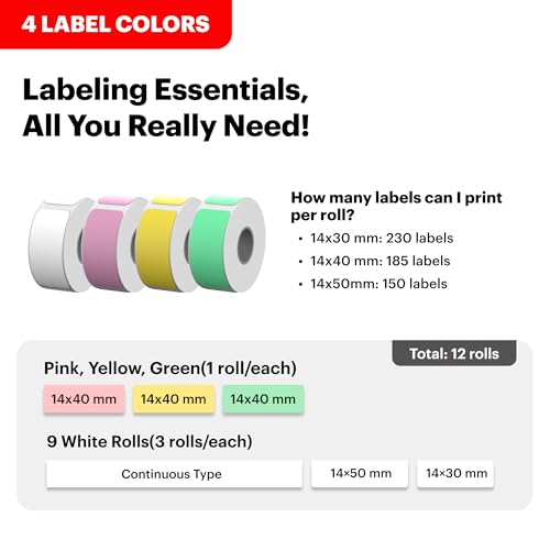Image of KODAK Label Maker Machine + 12-Pack Refills Bundle, Safe Blade Label Printer for Office, School & Home Organization, Yellow