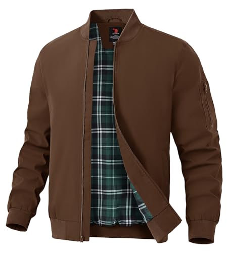 Image of TBMPOY Mens Lightweight Jackets Light Windbreaker Full Zip Casual Work Jacket Golf Business Fall Track Coat with Pockets