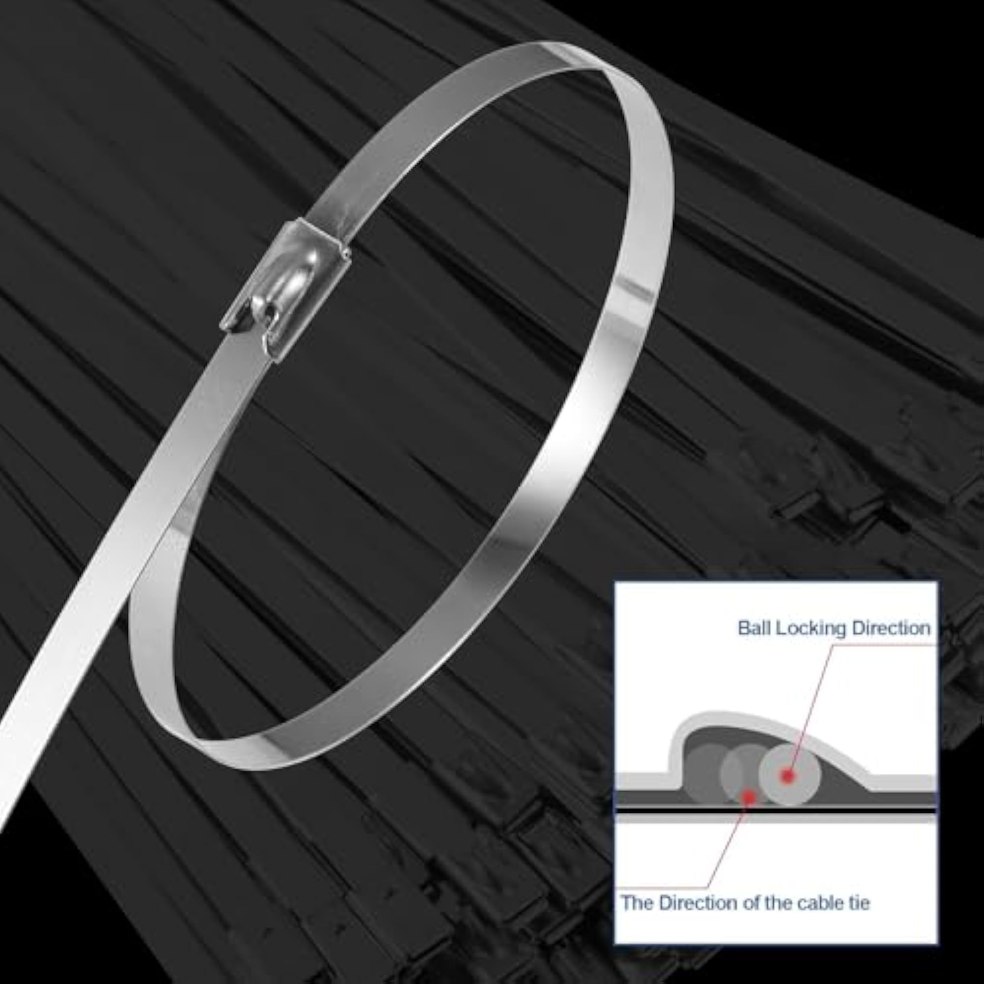 Metal Cable Tie Zip Ties Pack of 25
