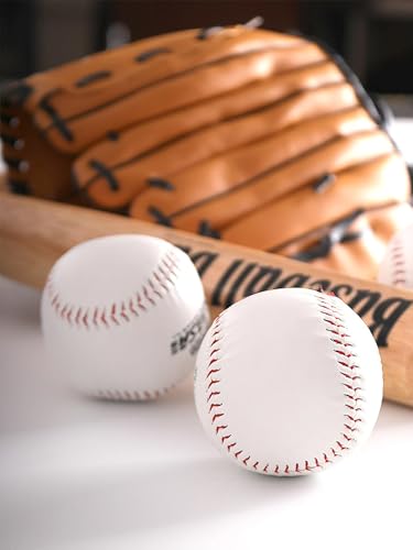 Ulawellor 2pcs Unmarkierte Baseball 9 inch PU Soft Basebälle,Jugendtraining Sport Soft Rubber Baseball Weiche Gummikern Basebälle für Erwachsene,Outdoor-Ausrüstung