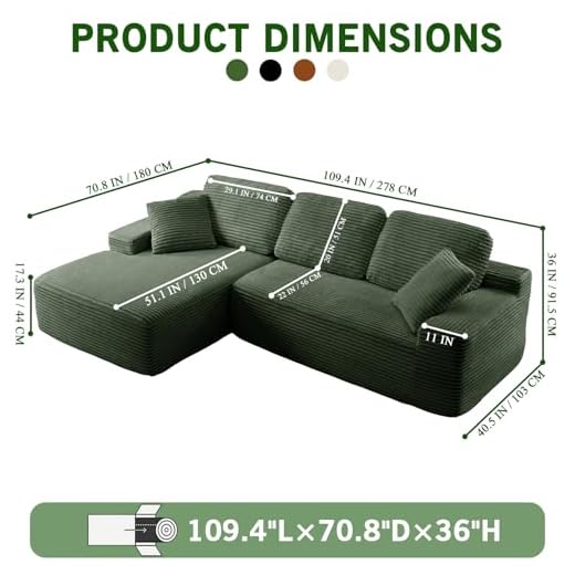 109.4” Convertible Modular Sectional Sofa