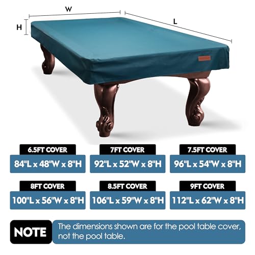 K-Musculo Pool Table Cover, Heavy Duty Leatherette Billiard Table Cover, Waterproof and Tearproof, 6.5/7/ 7.5/8/ 8.5/9 Foot Fitted - Image 5