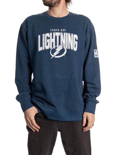 Calhoun NHL Surf & Skate Unisex Retro Style Ultra-Soft Crewneck Sweatshirt (Tampa Bay Lightning, Large)