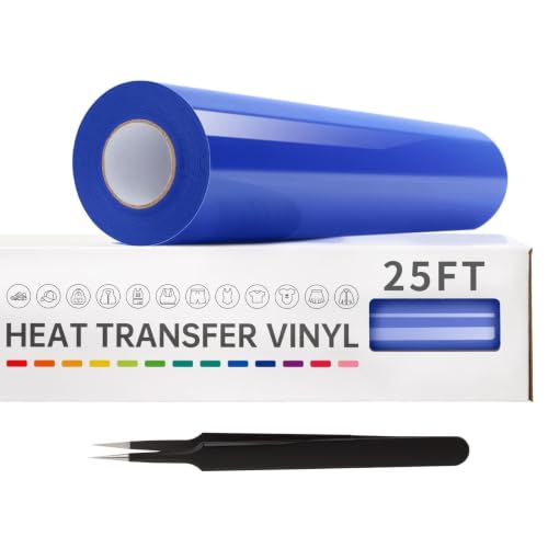 Image of VinylRus HTV Heat Transfer Vinyl Roll, Royal Blue, 12 inch x 25FT | Iron on Vinyl Roll for Shirts, HTV Vinyl for All Cutting Machines, Easy to Cut & Weed, Royal Blue HTV for DIY