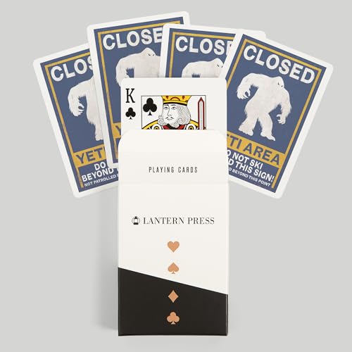 Lantern Press Yeti, baraja de póker de 52 cartas miniatura 6