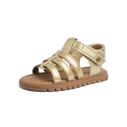 Image of QIY Toddler Girl Sandals Little Kids Summer Dress Shoes Open Toe Flats Princess Sandals for School Beach Party