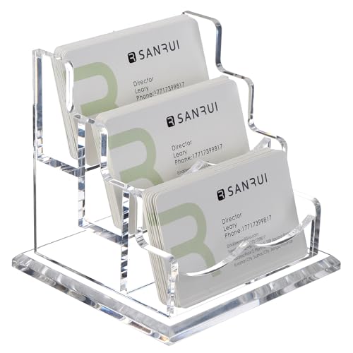 Présentoir de cartes de visite acrylique SANRUI à 3 étages transparent