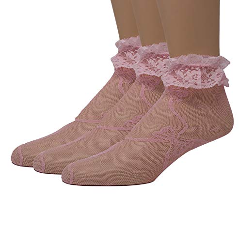 Image of EMEM Apparel Women's Lace Anklet Socks with Ruffle