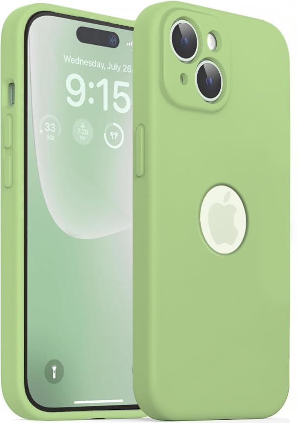 VONZEE Shockproof Matte Flexible Back Cover for iPhone 15 Plus Case Square Pattern Liquid Silicone TPU Camera Protection Back Cover (6.7 Inch) - Matcha Green (B0CJJT82VM) Amazon Price History, Amazon Price Tracker