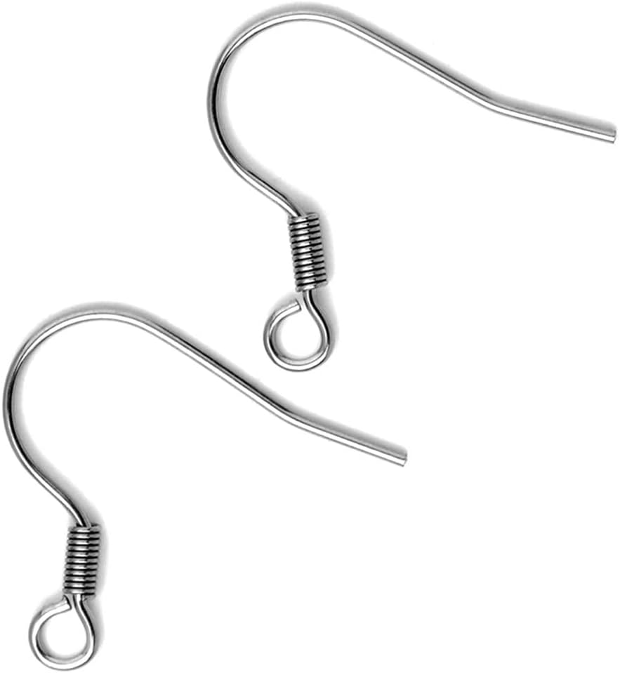 200pcs Adabele 316 Surgical Stainless Steel 20mm Fish Earring Hooks Ear Wire (0.7mm/21 Gauge)