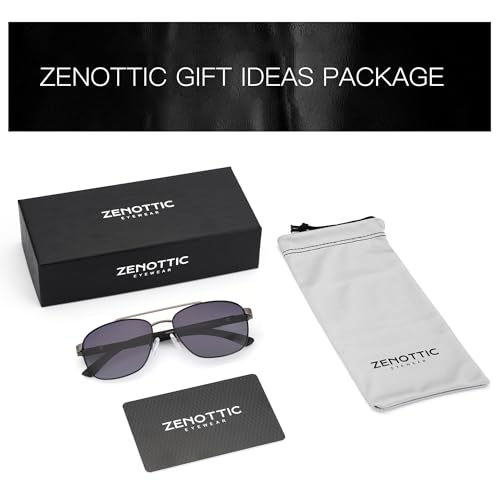 Image of ZENOTTIC Aviator Wood Polarized Sunglasses for Men 100% UV Protection Fishing Driving Golf