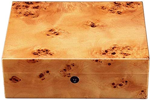 Caja de cigarros de gran capacidad portátil, caja de almacenamiento de puros, caja decorativa (color: color madera, tamaño: 24 x 18,5 x 8 cm) (color: color madera, tamaño: 24 x 18,5 x 8 cm)