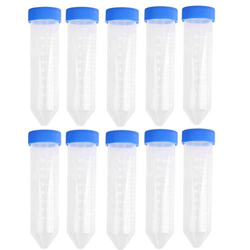 Buytra 50ml Conical Centrifuge Tube with Screw Cap, Graduated Marks, Pack of 20 | Plastic Vial Test Tube for Lab, Science Experiments