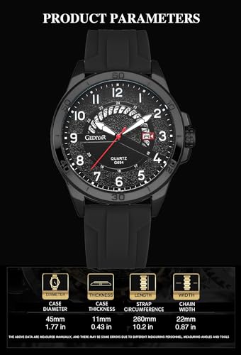 Image of Waterproof Watch Analog Military Stylish Durable Timepiece for Men Boy Sports Wrist Quartz Watches,Silicone Strap