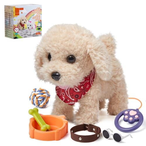 songbeat Froplay Robot Dog 2026 Froplay Puppy Interactive Robot Dog Toy with Touch Sensing, Voice Mimic, Lifelike Sounds, Tongue & Licking Actions, Leash Remote, Soft Fur – Battery Powered (Brown)